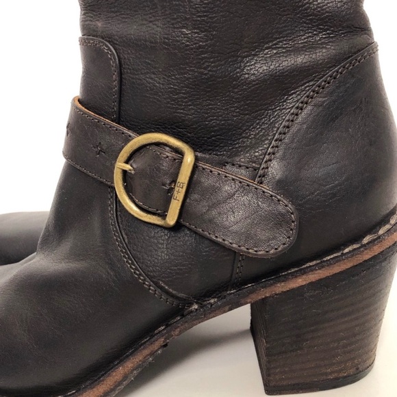 Fiorentini + Baker Nelly Boots Dark Brown Leather 38 Moto Boots - Picture 2 of 3